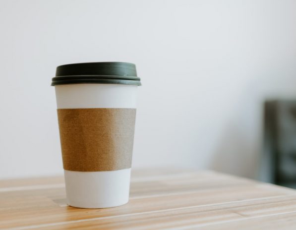 coffee cup brown sleeve made out of uncoated SBS