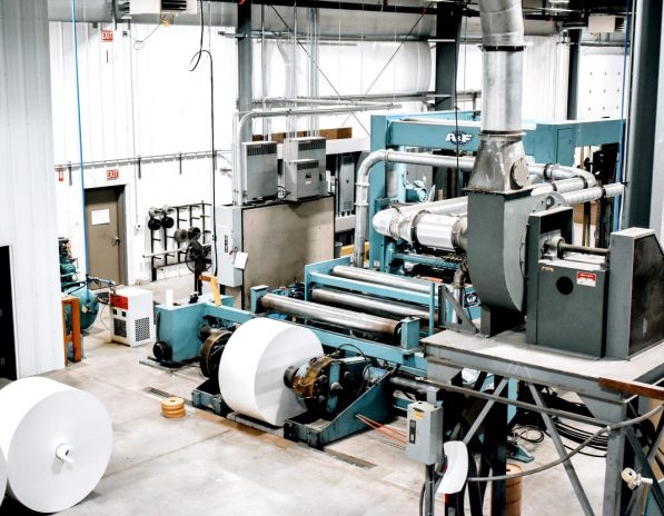 a paper converter machine in a factory