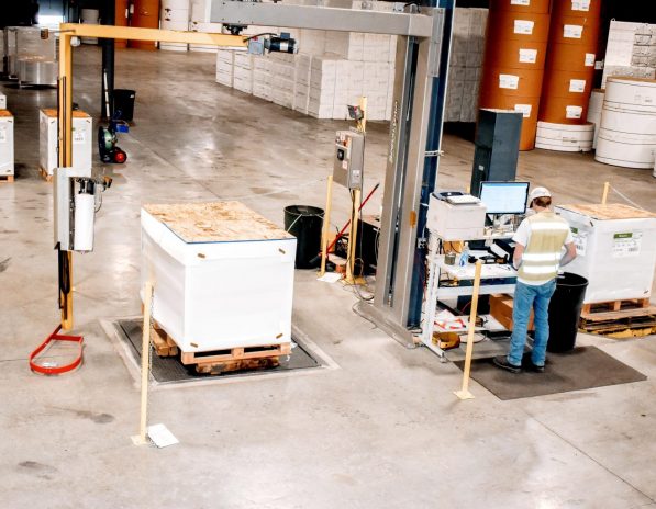 man using a scale min printer